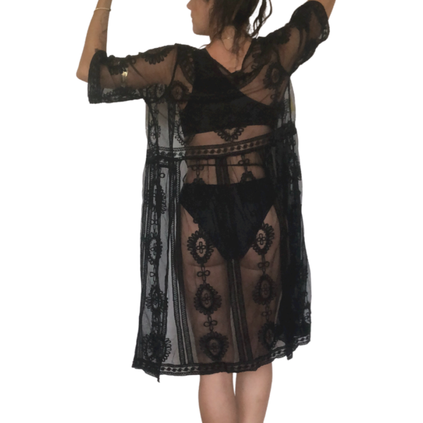 SALE! VL Yoga&Swim Dressy KIMONO Lacework wide, black