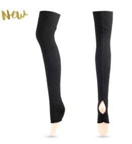 New! VACKRALIV YOGA Yoga Soft Warm Ups Heel Knit long, black